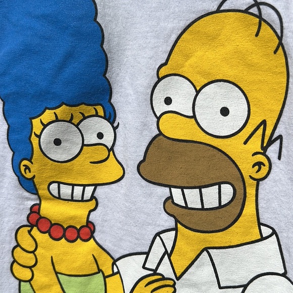 The Simpsons Family Portrait Graphic Long Sleeve Tee White Shirt Men’s Medium - Picture 4 of 8
